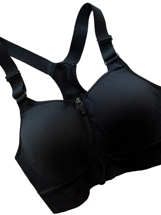 Victoria's Secret Other - Victorias Secret PINK Active High Impact Sports Bra XS Zip Front Racerback Black